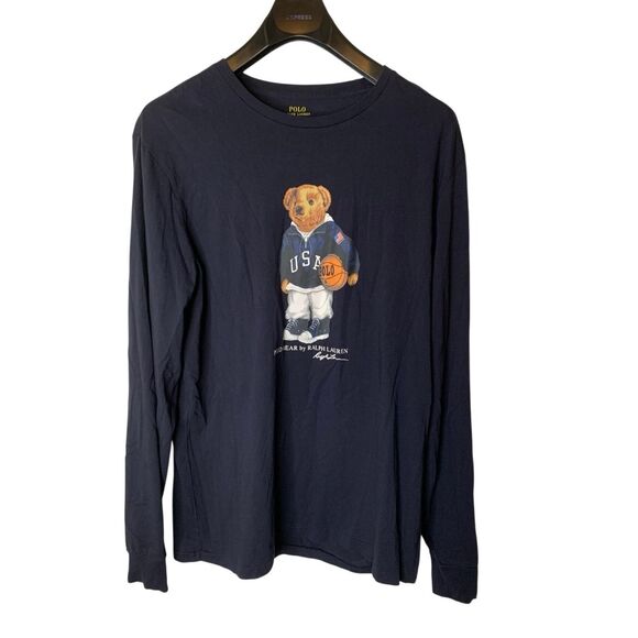 POLO Ralph Lauren Teddy Bear USA Basketball long sleeve men's size large - Picture 1 of 4